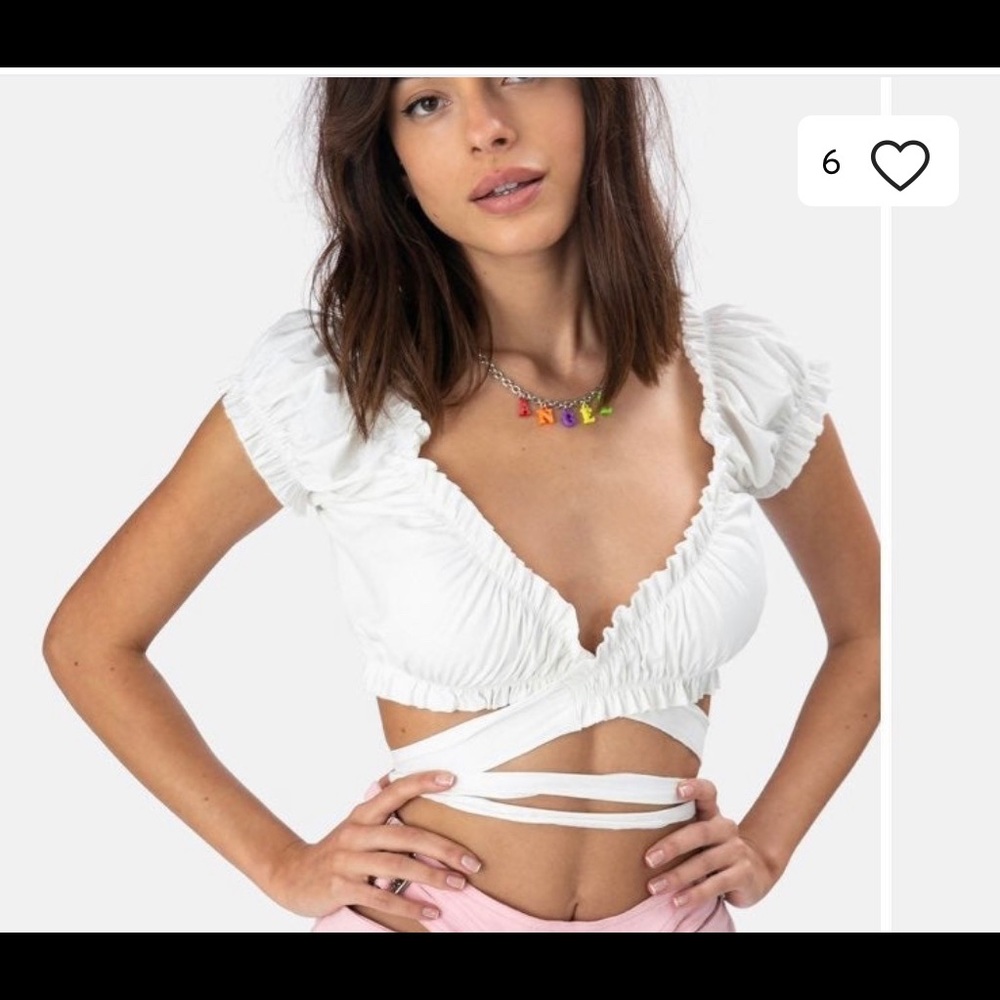 Adika white wrap top size small